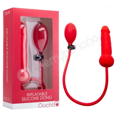 Ouch Red Inflatable Silicone Dong