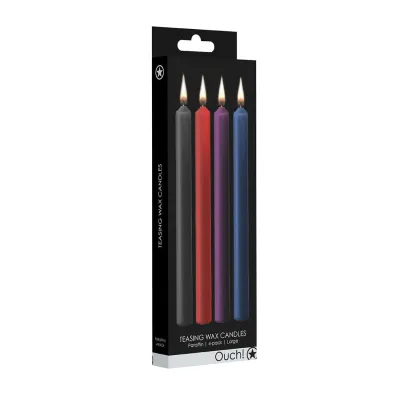 Teasing Wax Candles Large Mixed Colors 4 Pack