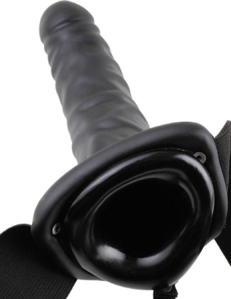 Fetish Fantasy Series 8 Vibrating Hollow Strap-on - Black