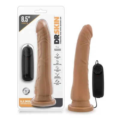 Dr Skin 8 5 Inch Vibrating Realistic Cock With Suction Cup Mocha