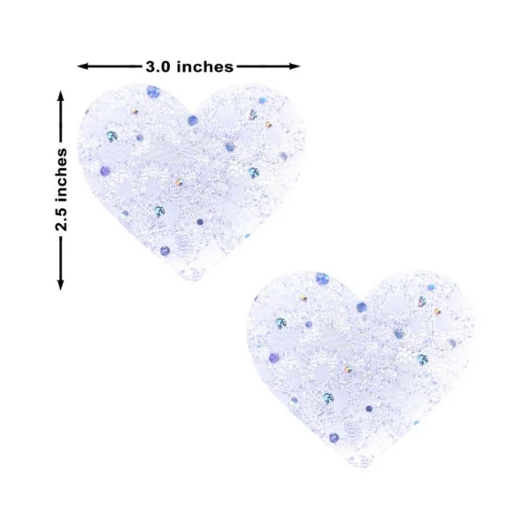 Neva Nude Pasty Heart Sequin Lace White