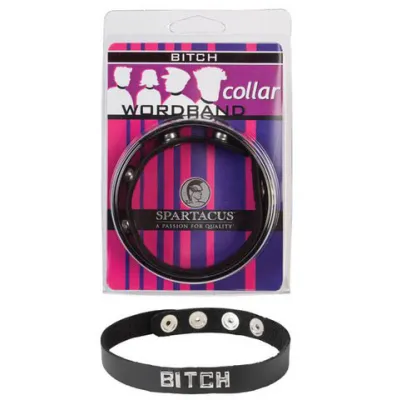 Wordband Collar Bitch Black