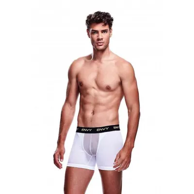 Envy Mesh Long Boxer White Medium large