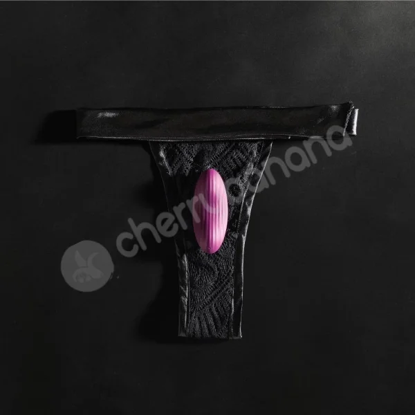 Svakom Edeny Vibrating Panties Purple Curved Vibrator With Black Tie-side Underwear