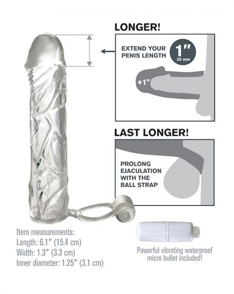 Pipedream Vibrating 6" Super Sleeve with Ball Strap