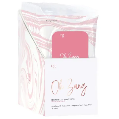 Oh Zang Feminine Cleansing Wipes With Stimulant 10 Piece Display