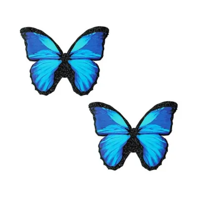 Sexy Accessories Neva Nude Pasty Butterfly Blue black Glitter