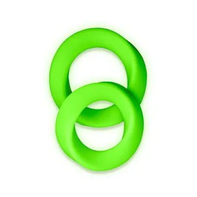 Ouch Glow in the Dark 2 Piece Cock Ring Set