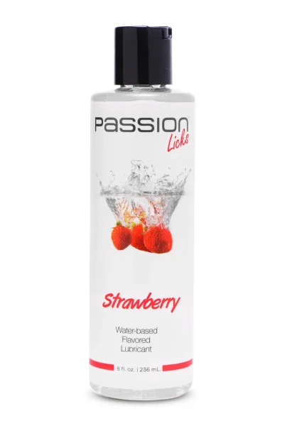Passion Licks Strawberry Water Based Flavored Lubricant - 8 Fl Oz - 236 ml