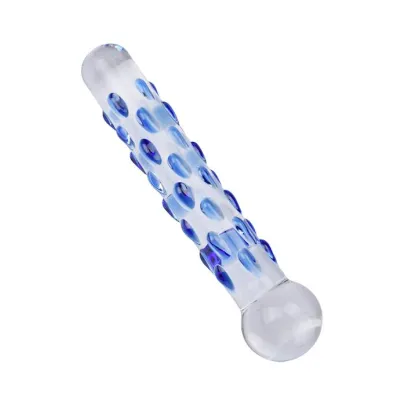 Lucent Teardrops Glass Massager Blue 7 Inch
