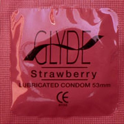 Glyde Strawberry Vegan Condoms 100 Pack