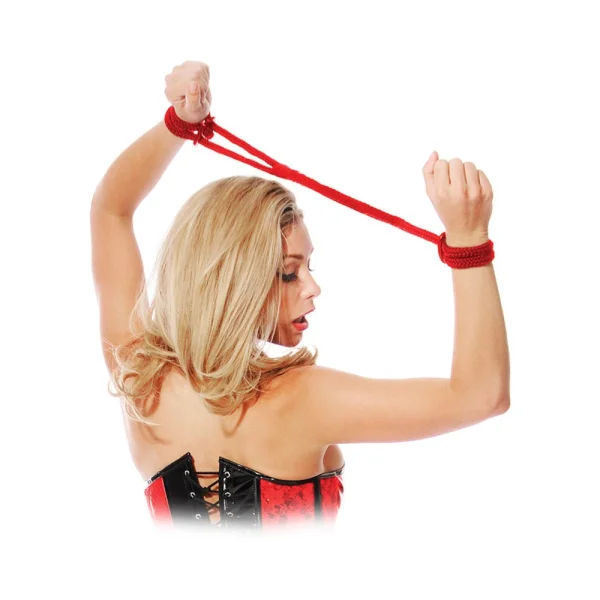 Fetish Fantasy Silk Rope Love Cuffs Red