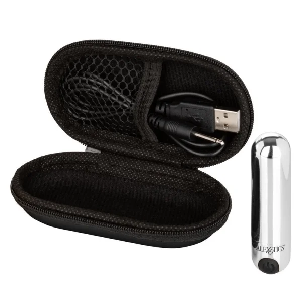 Hideaway Rechargeable Waterproof Mini Vibrator by CalExotics - Silver