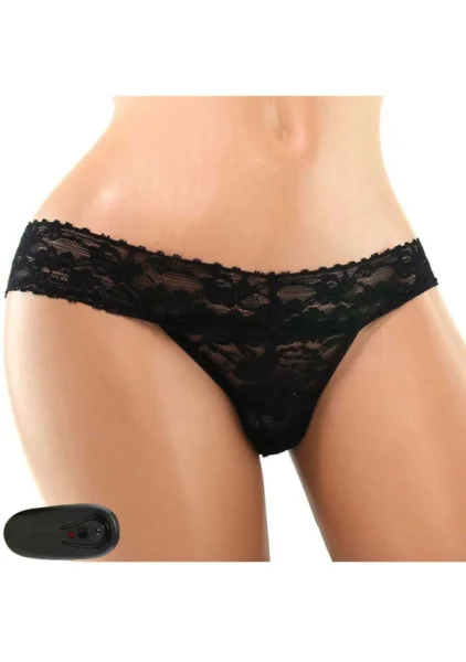 Remote Control Vibrating Lace Thong