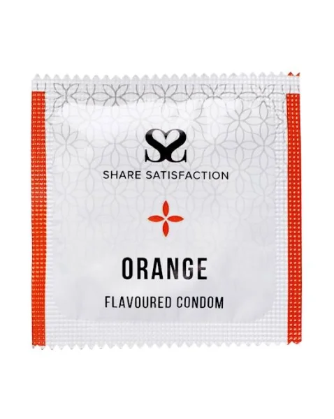 Share Satisfaction Orange Flavoured Condom - 12 Pack - Orange