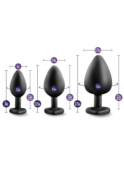 Luxe Bling Plugs Training Kit Black With Rainbow Gems