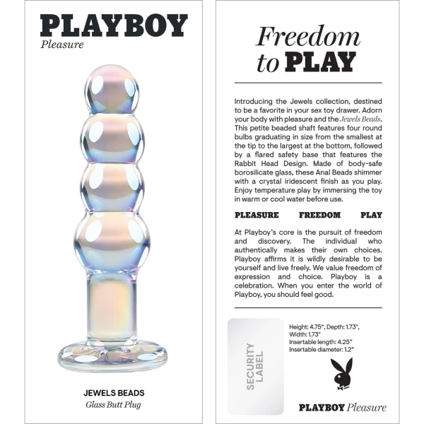 Playboy Jewels Beads Glass Butt Plug
