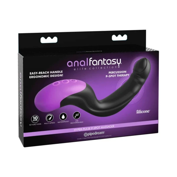 Anal Fantasy Elite Auto-Throb Inflatable Vibrating Plug - Black
