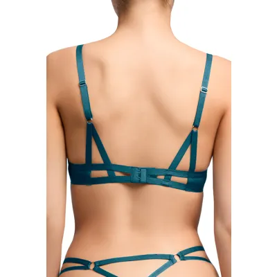 Dita Von Teese Von Follies Madame XXX Teal Quarter Cup Bra