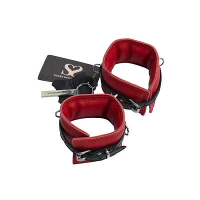 Bound X Padded Leather Ankle Cuffs With Thin Strap