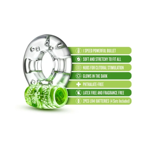 Play With Me - Arouser Vibrating C-ring - Green