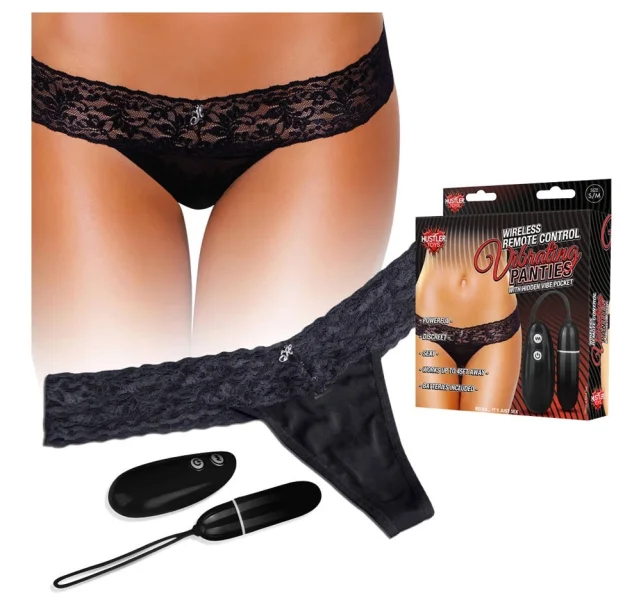 Hustler Remote Control Vibrating Panties Black M/L — image 9 of 19