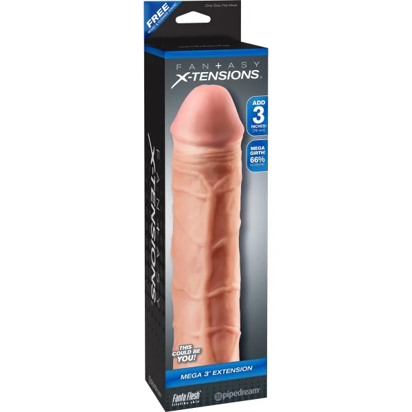 Fantasy X-Tension Mega 3-Inch Penis Extension Sleeve - Flesh