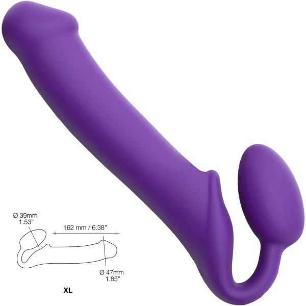 Strap-on-me Vibrating 3 Motors Strap On Xl - Purple