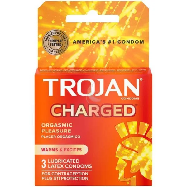 Trojan Charged Deep-Ribbed Condoms (3-Pack)