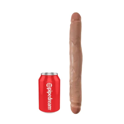 King Cock Slim Double Dildo Tan 12 Inch