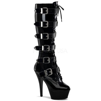 KISS 2049 6 Stiletto Heel Lace Up PF Knee BT W Bckl