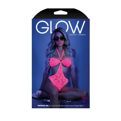 Impress Me Cutout Bodysuit Large xlarge Neon Pink