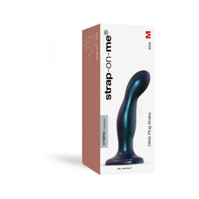 Butt Plugs Strap on me Hybrid Collection Dildo Plug Snaky Metallic Blue M