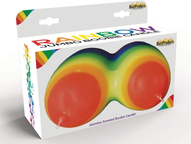Jumbo Boobie Rainbow Candle