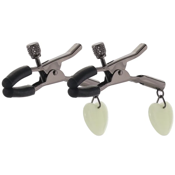 Bound Adjustable G3 Glow In The Dark Nipple Clamps by NS Novelties - Gunmetal