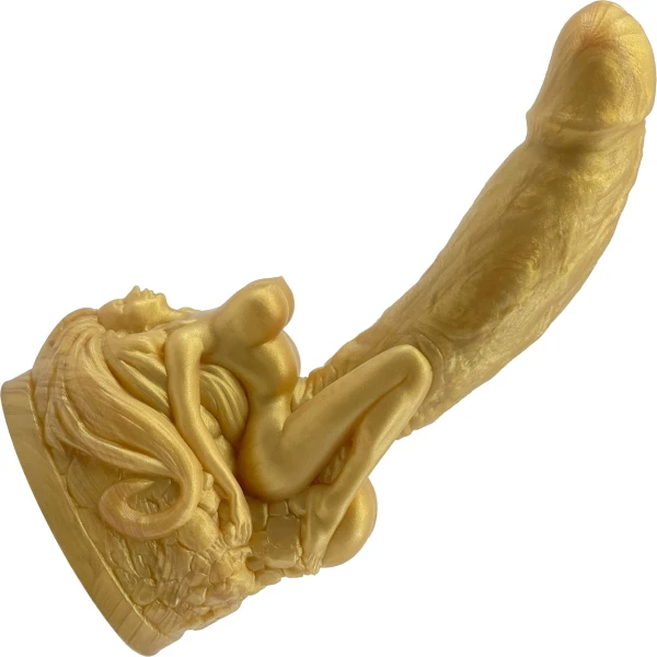 The Futanari 9.5" Silicone Fantasy G-Spot Dildo By Uberrime - Goldfinger