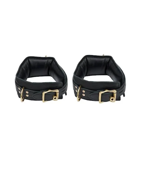 Bound X Padded Calfskin Cuffs And Collar Set