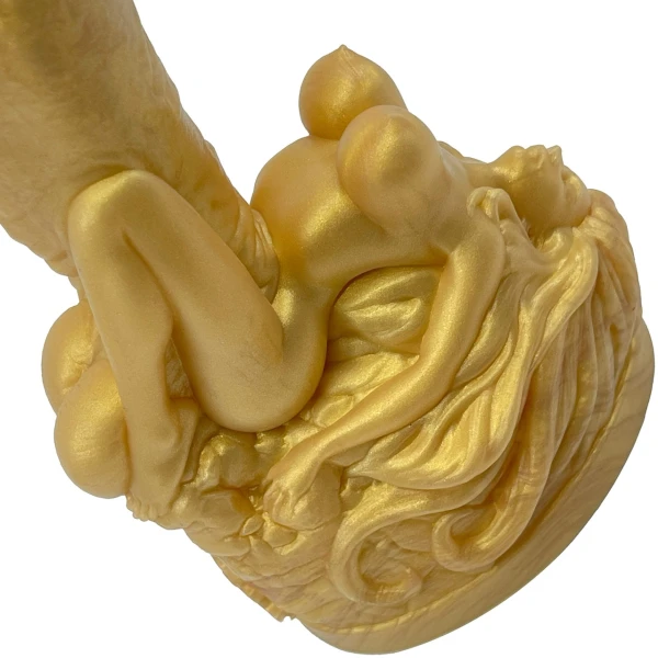 The Futanari 9.5" Silicone Fantasy G-Spot Dildo By Uberrime - Goldfinger