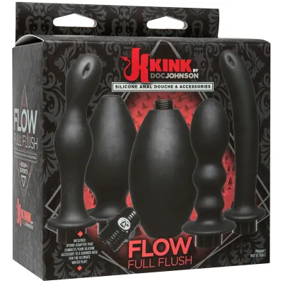 Kink Flow Flush Silicone Anal Douche Accessories Black