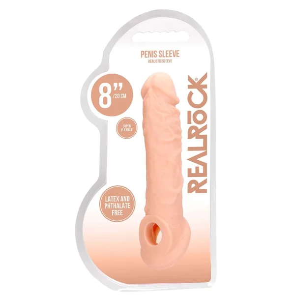 RealRock 8 Inch Penis Sleeve Flesh Pink
