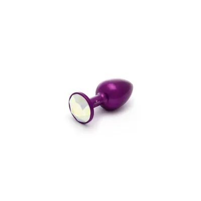 Rosebuds Lightweight Aluminum Swarovski Crystal Anal Plug Purple