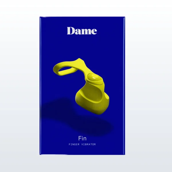 Fin Silicone Rechargeable Finger Vibrator by Dame - Citrus