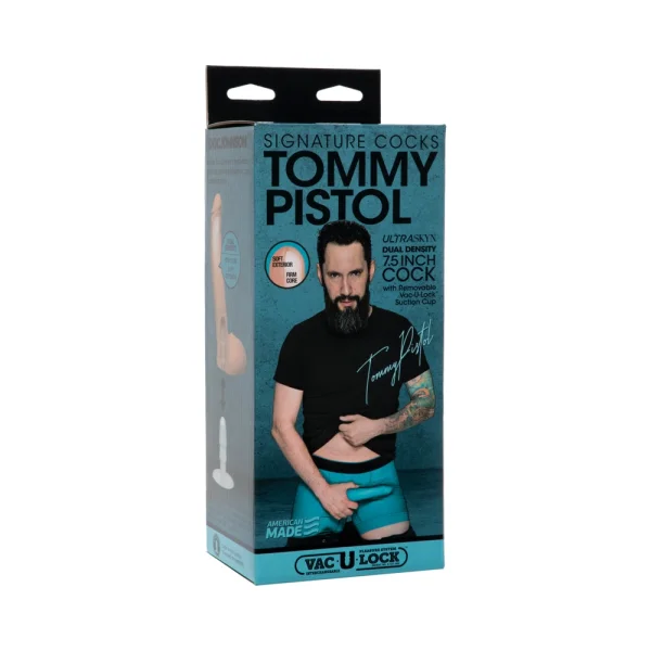 Signature Cocks Tommy Pistol 7.5 Inch Ultraskyn Cock With Removable Vac-u-lock Suction Cup Vanilla