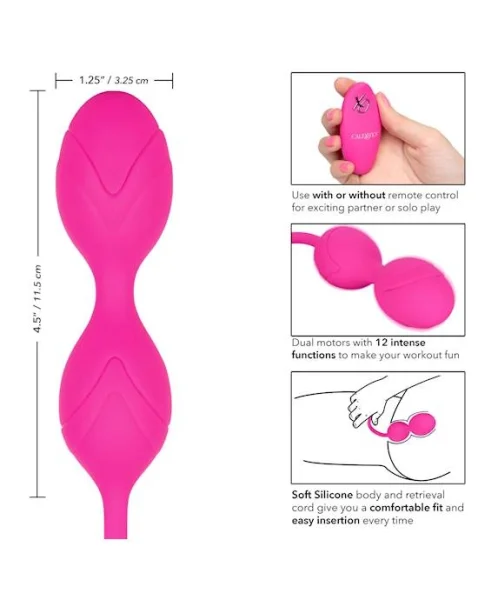 Remote Dual Silicone Motor Kegel System - Pink