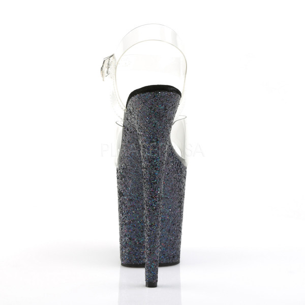 8 inches Heel, 4 inches PF Ankle Strap Sandal W/Holographic Glitter Cov — image 12 of 12