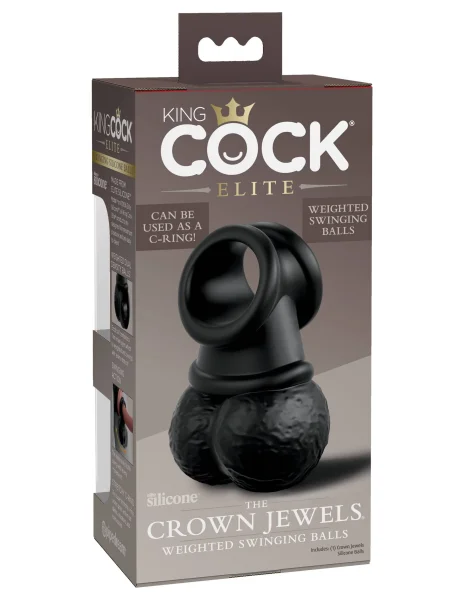 King Cock Elite - the Crown Jewels - Silicone  Silicone Weighted Swinging Balls