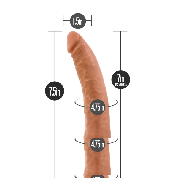 Dr. Skin Glide 7.5 Inch Self Lubricating Dildo -  Mocha -