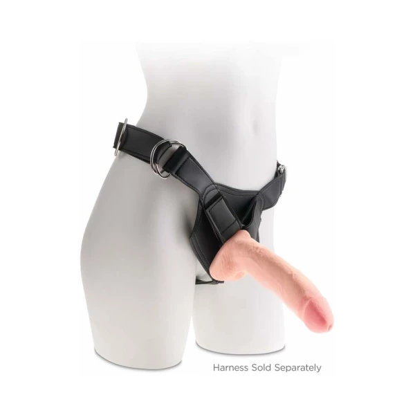 King Cock Triple Density 10 inches Fat Dildo with Balls Beige