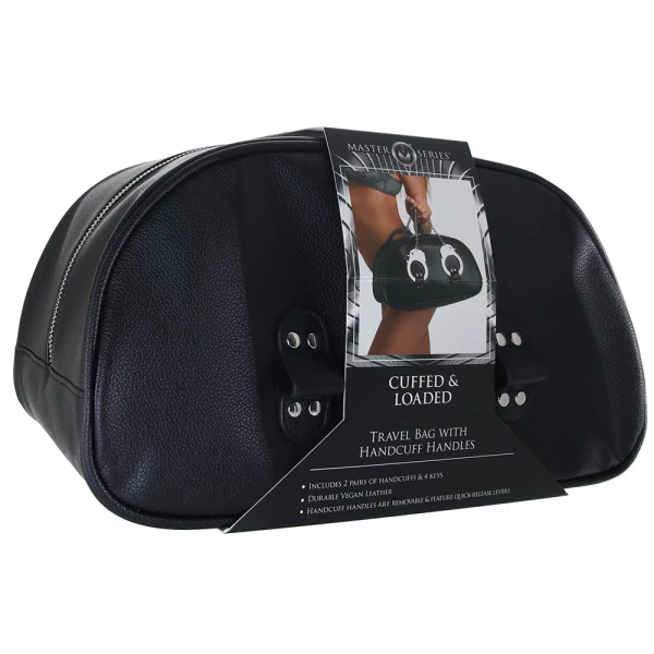 Cuffed and Loaded Travel Bag with Handcuff Handles