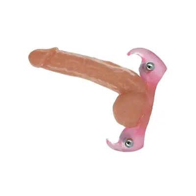 Dual Rabbits Vibrating Cock Ring Flesh